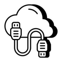 Modern design icon of cloud data cable vector