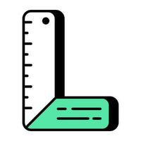 A flat design icon of L scale vector