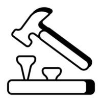 Conceptual linear design icon of fix iron nail vector