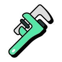 A unique design icon of pipe wrench vector