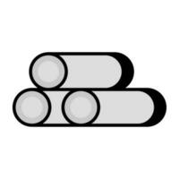 A glyph design icon of plastic pipes vector