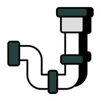 A glyph design icon of plastic pipe valve vector