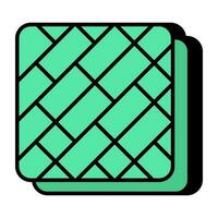 A glyph design icon of tile vector