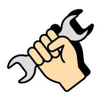 Editable design icon of wrench vector