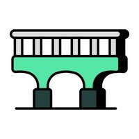 Editable design icon of bridge vector