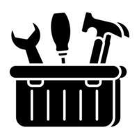 A flat design icon of toolkit vector