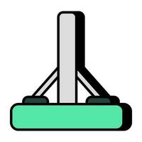 Editable design icon of floor wiper vector