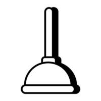 Editable design icon of plunger vector