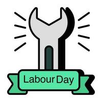 Editable design icon of labor day banner vector