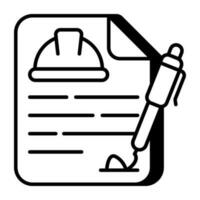 Editable design of labor contract paper vector