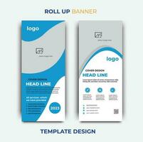 Roll up business template layout brochure leaflet-vector, abstract background, modern x-banner, rectangle size vector