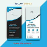 Roll up business template layout brochure leaflet-vector, abstract background, modern x-banner, rectangle size vector