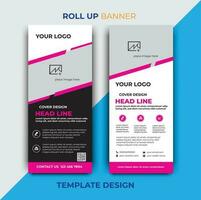 Roll up business template layout brochure leaflet-vector, abstract background, modern x-banner, rectangle size vector