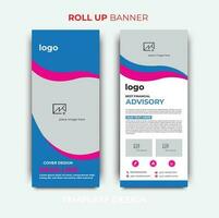 Roll up business template layout brochure leaflet-vector, abstract background, modern x-banner, rectangle size vector