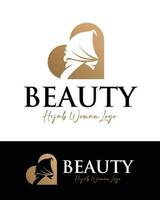 Beautiful Hijab Woman Logo Template vector