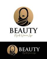 Beautiful Hijab Woman Logo Template vector