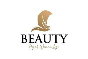 Beautiful Hijab Woman Logo Template vector