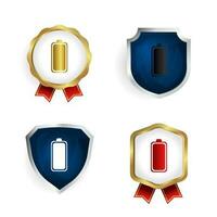 Abstract Battery Complete Badge and Label Collection vector