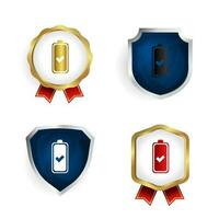 Abstract Approved Battery Badge and Label Collection vector