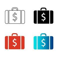 Abstract Business Briefcase Silhouette Illustration vector