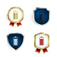 Abstract Battery High Charge Badge and Label Collection vector