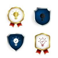 Abstract Bulb Checkmark Badge and Label Collection vector