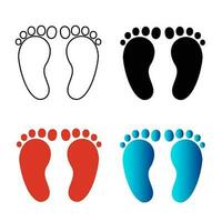 Abstract Child Footprint Silhouette Illustration vector