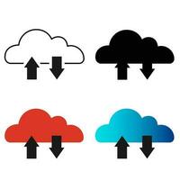 Abstract Cloud Storage Silhouette Illustration vector