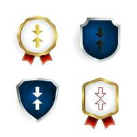 Abstract Compare Arrow Badge and Label Collection vector