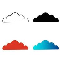 Abstract Flat Clouds Silhouette Illustration vector