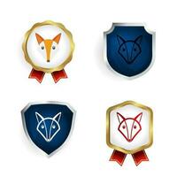 Abstract Flat Fox Head Badge and Label Collection vector