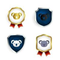 Abstract Flat Koala Head Badge and Label Collection vector