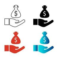 Abstract Hand Money Silhouette Illustration vector