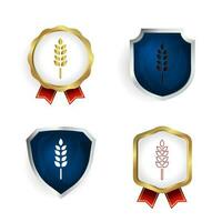 Abstract Grain Rice Badge and Label Collection vector