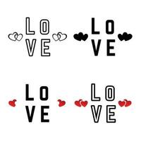 Abstract Love Word  Silhouette Illustration vector