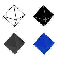 Abstract Octahedron Silhouette Illustration vector