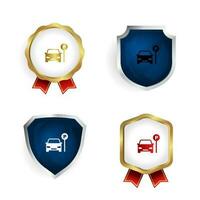 Abstract Parked Car Badge and Label Collection vector