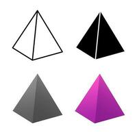 Abstract Tetrahedron Silhouette Illustration vector