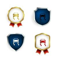 Abstract Skidding Car Badge and Label Collection vector