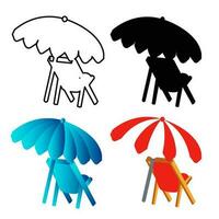 resumen paraguas y silla silueta ilustración vector