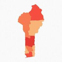 Colorful Benin Divided Map Illustration vector