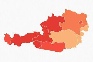 Colorful Austria Divided Map Illustration vector