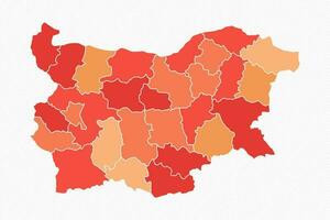 Colorful Bulgaria Divided Map Illustration vector