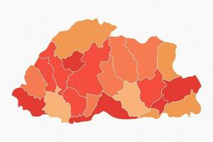 Colorful Bhutan Divided Map Illustration vector