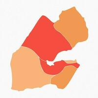 vistoso djibouti dividido mapa ilustración vector