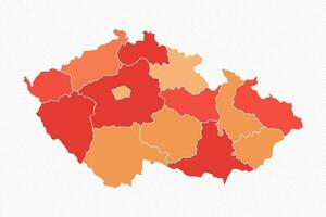 vistoso checo república dividido mapa ilustración vector