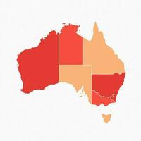 Colorful Australia Divided Map Illustration vector