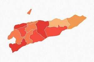 Colorful East Timor Divided Map Illustration vector