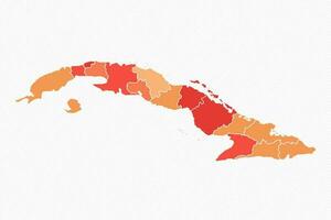 Colorful Cuba Divided Map Illustration vector