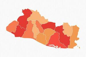 Colorful El Salvador Divided Map Illustration vector